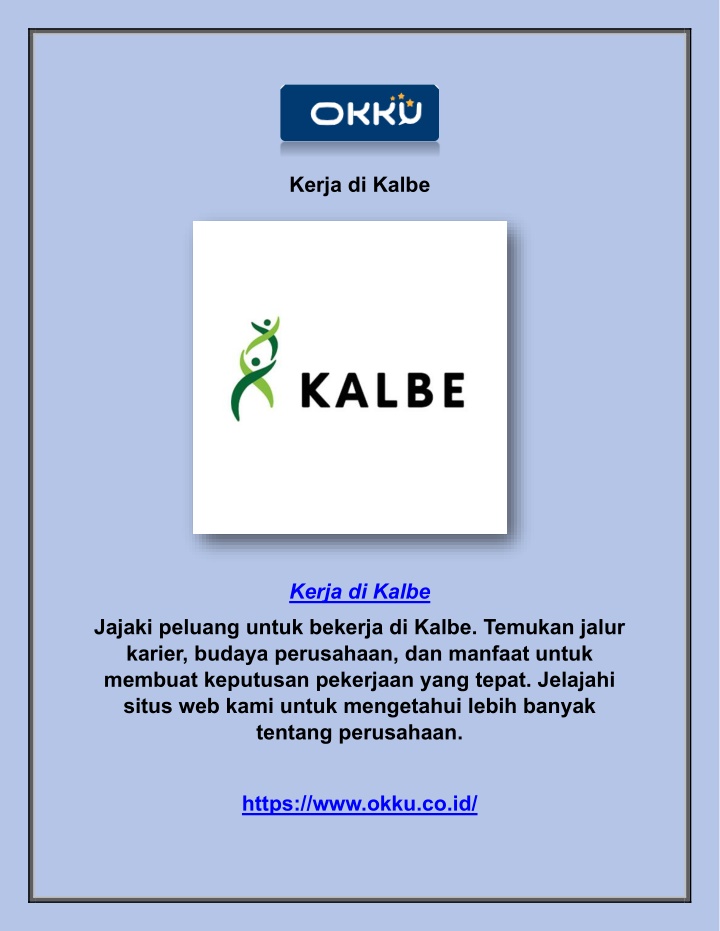 kerja di kalbe n.w