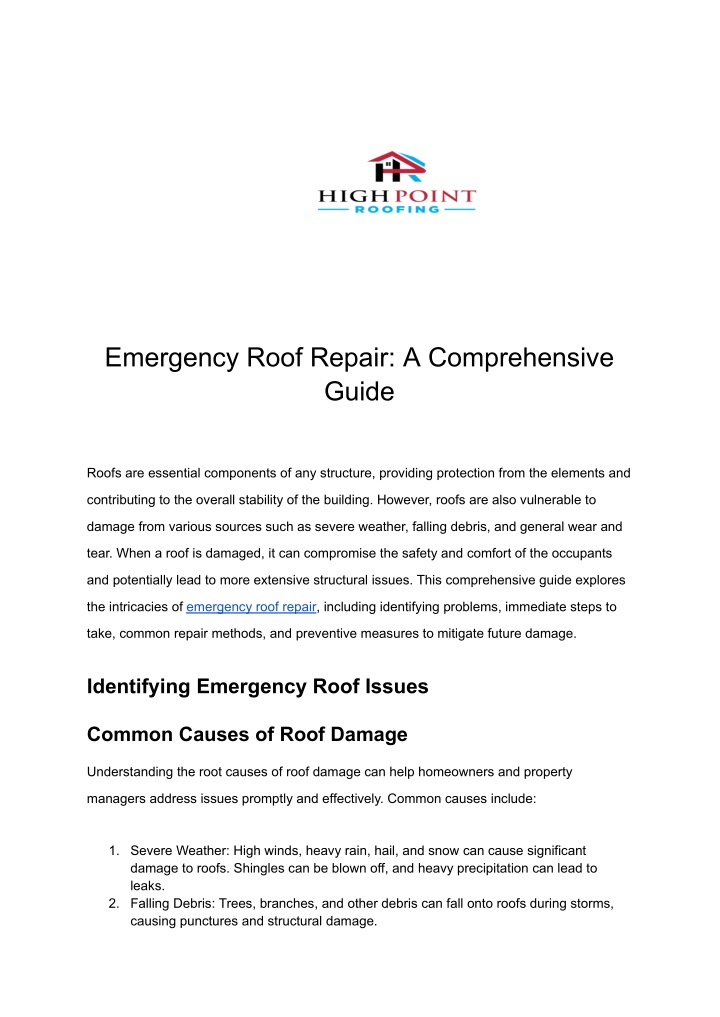 emergency roof repair a comprehensive guide n.w