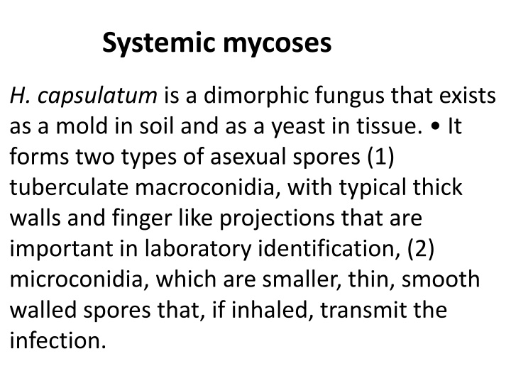 Systemic mycoses