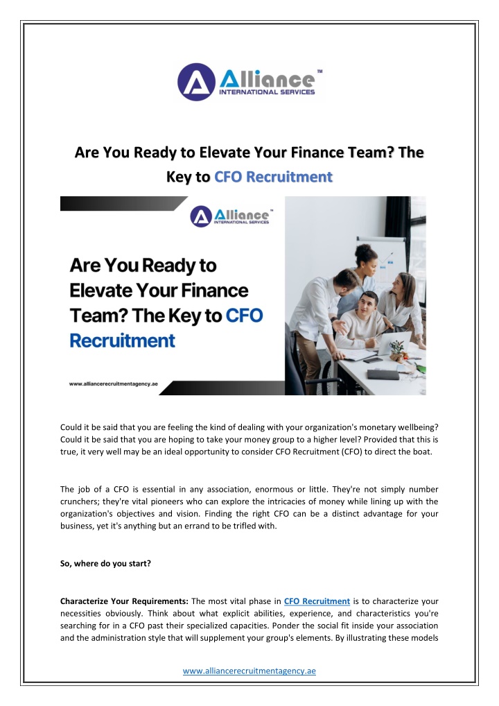 are you ready to elevate your finance team n.w