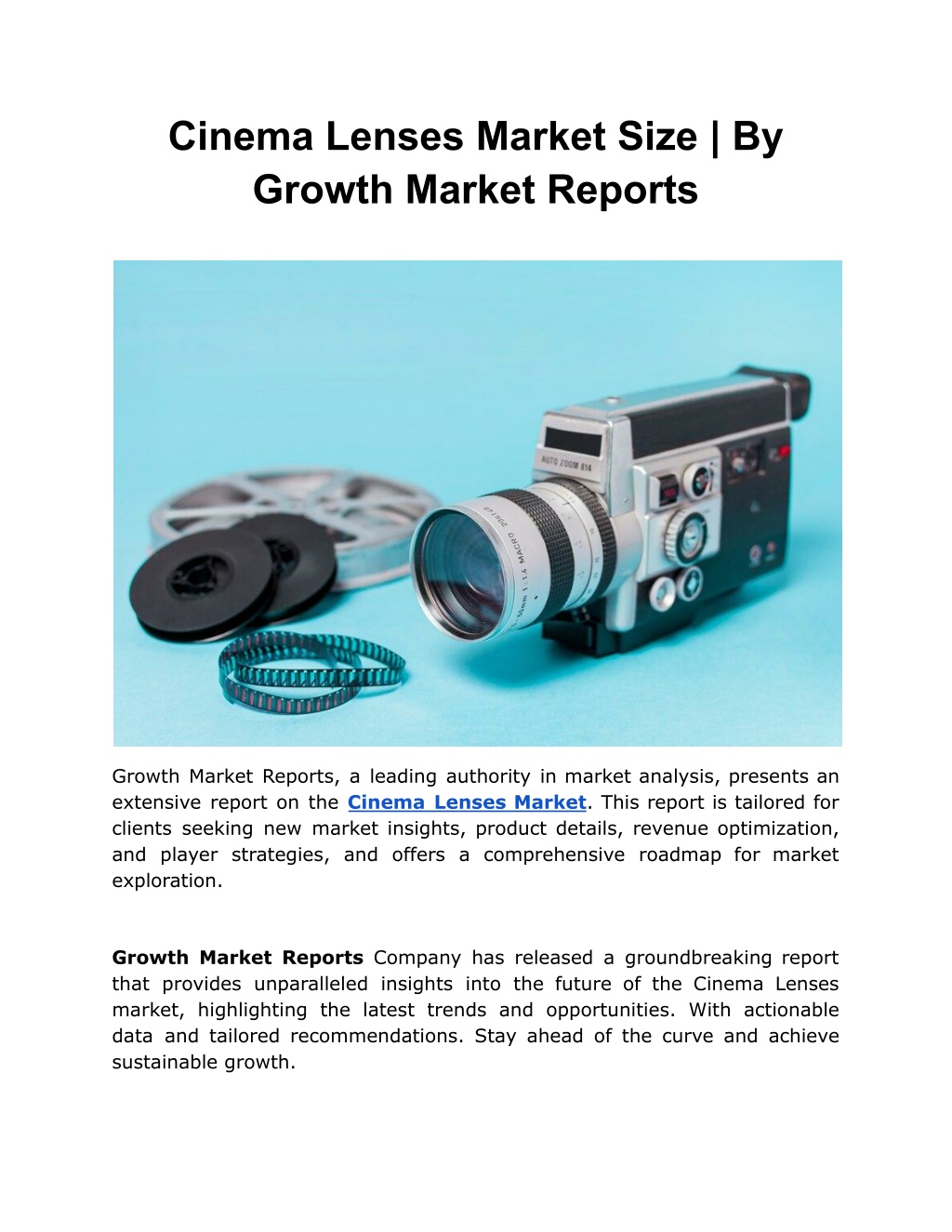 cinema lenses market size by growth market reports l.w