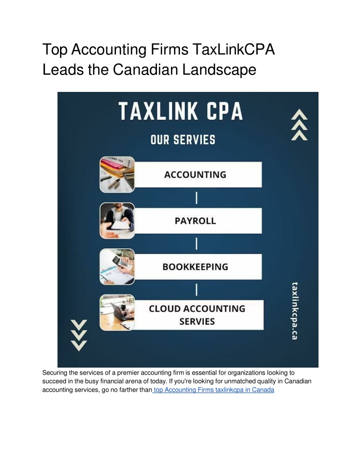 Top Accounting Firms TaxLinkCPA Leads the Canadian Landscape