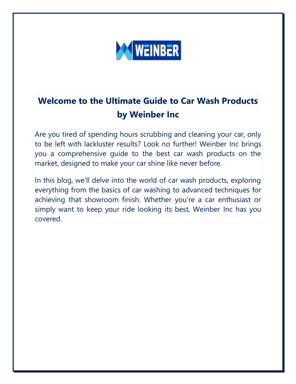 welcome to the ultimate guide to car wash l.w