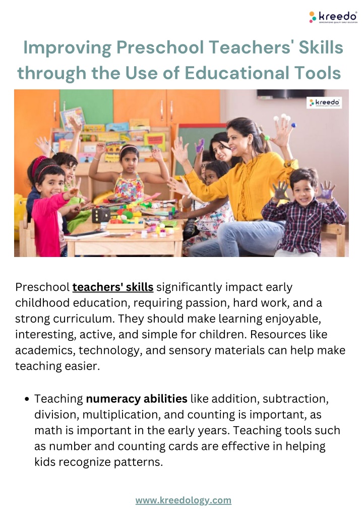 improving preschool teachers skills through n.w