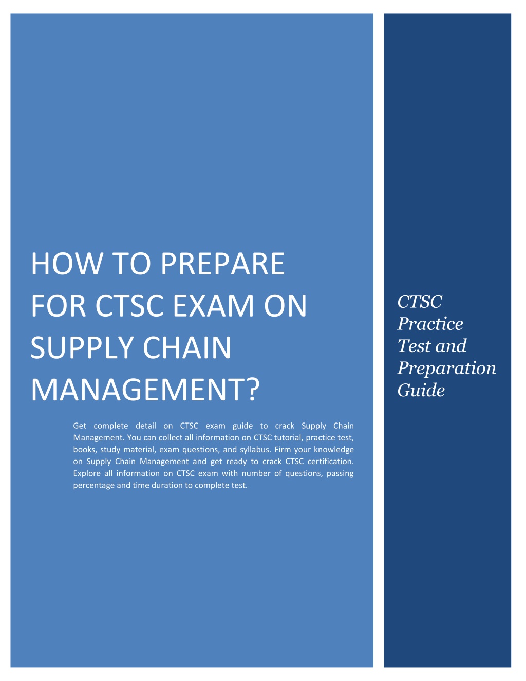 how to prepare for ctsc exam on supply chain l.w