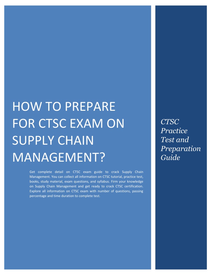 how to prepare for ctsc exam on supply chain n.w