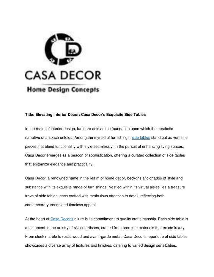 title elevating interior d cor casa decor n.w