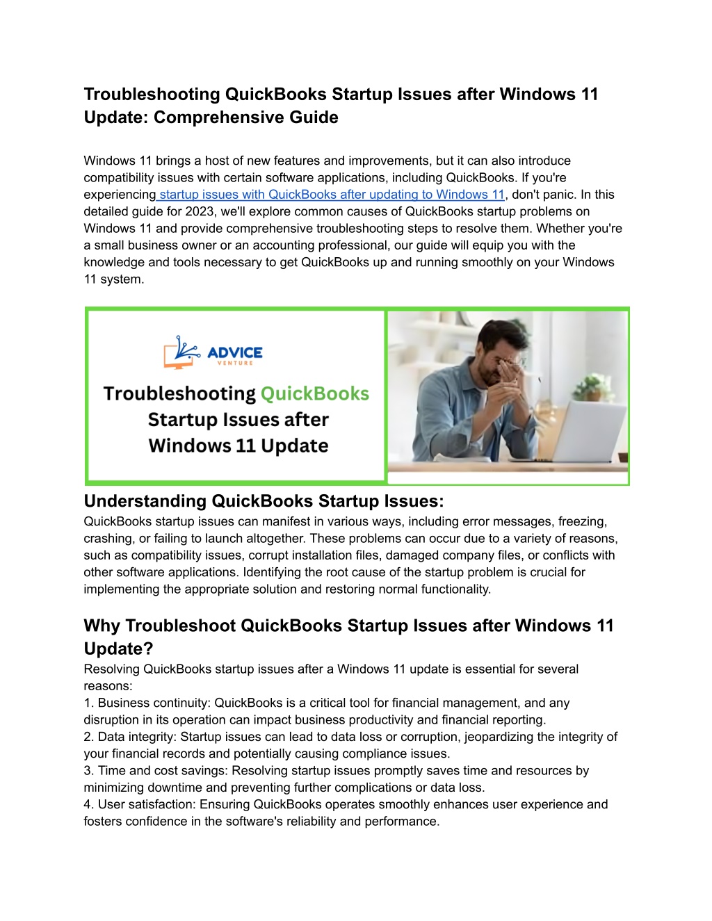 troubleshooting quickbooks startup issues after l.w
