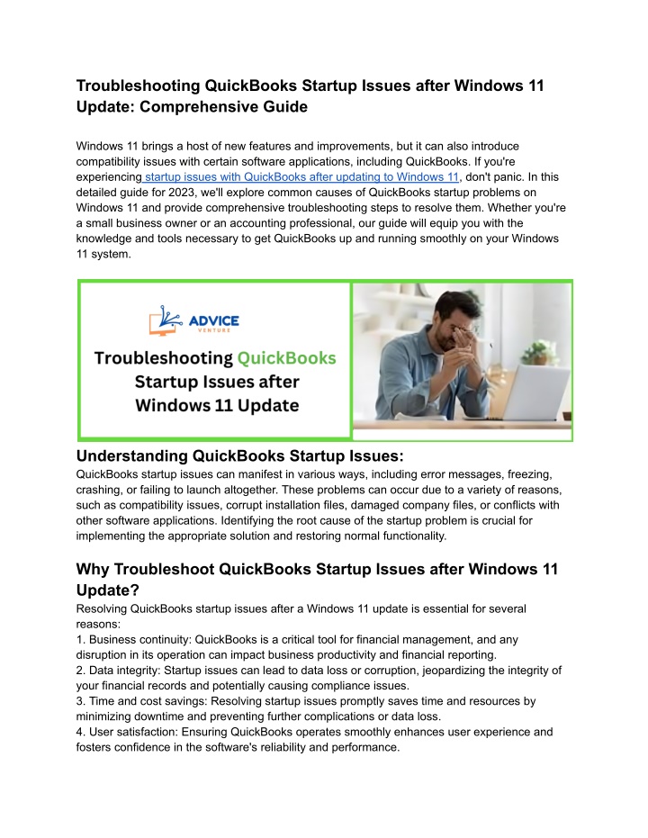 troubleshooting quickbooks startup issues after n.w