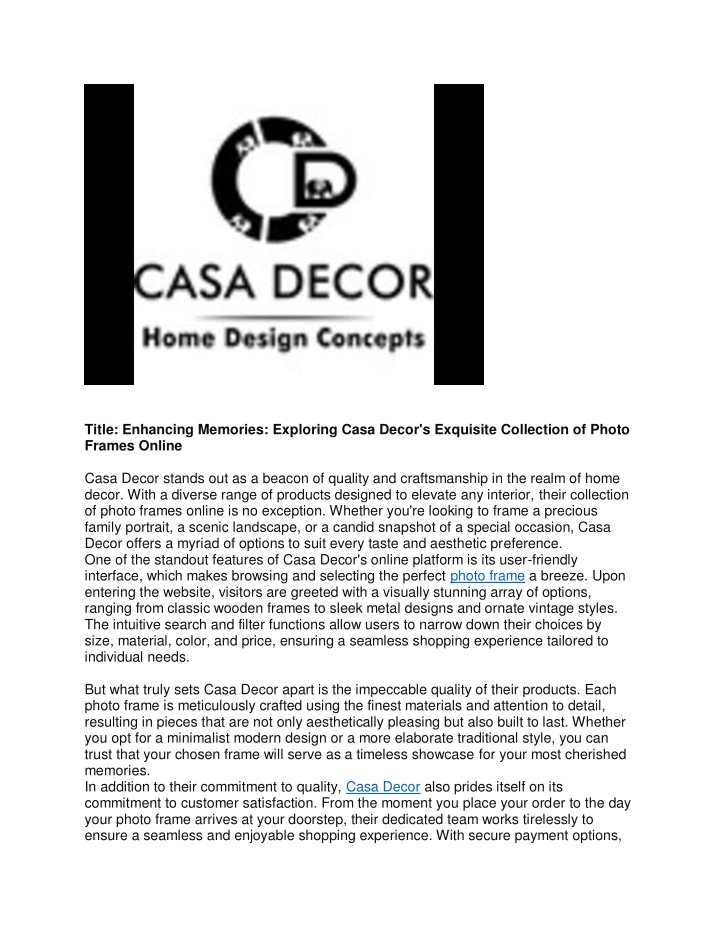 title enhancing memories exploring casa decor n.w