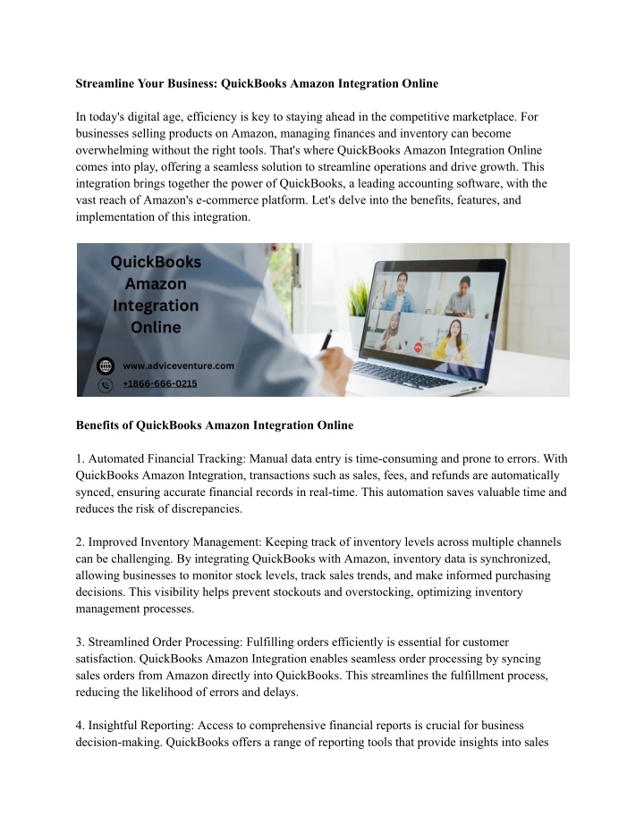 streamline your business quickbooks amazon n.w