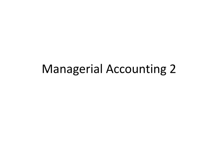 Managerial Accounting 2