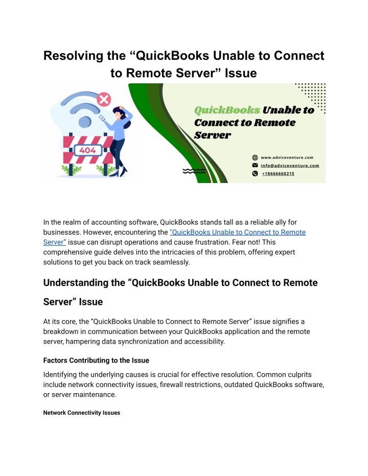 resolving the quickbooks unable to connect n.w