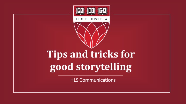 Tips and tricks for good storytelling