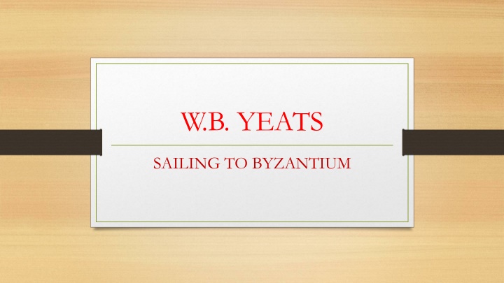 Life and Achievements of W.B. Yeats
