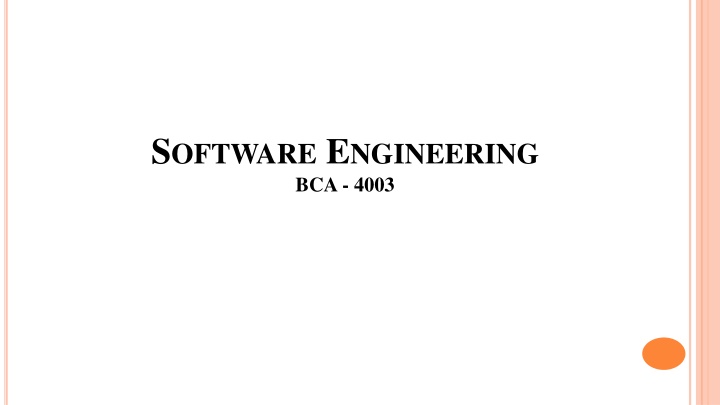 SOFTWARE ENGINEERING