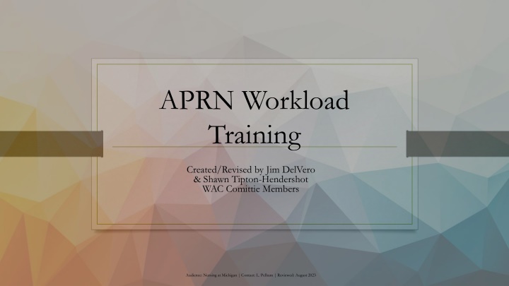 APRN Workload Training