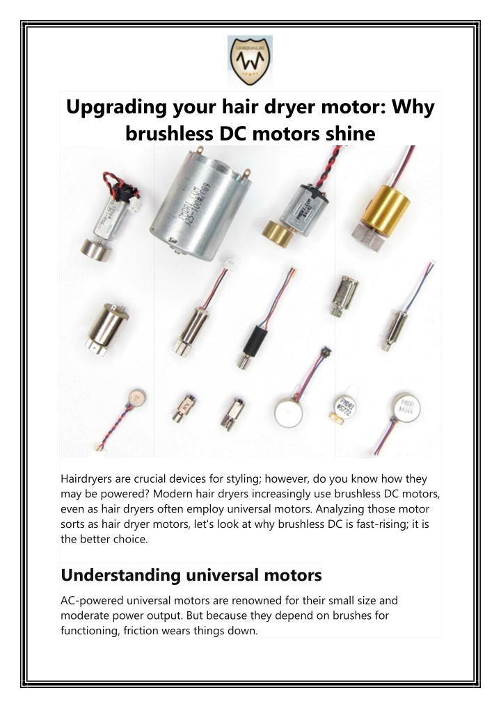 upgrading your hair dryer motor why brushless n.w