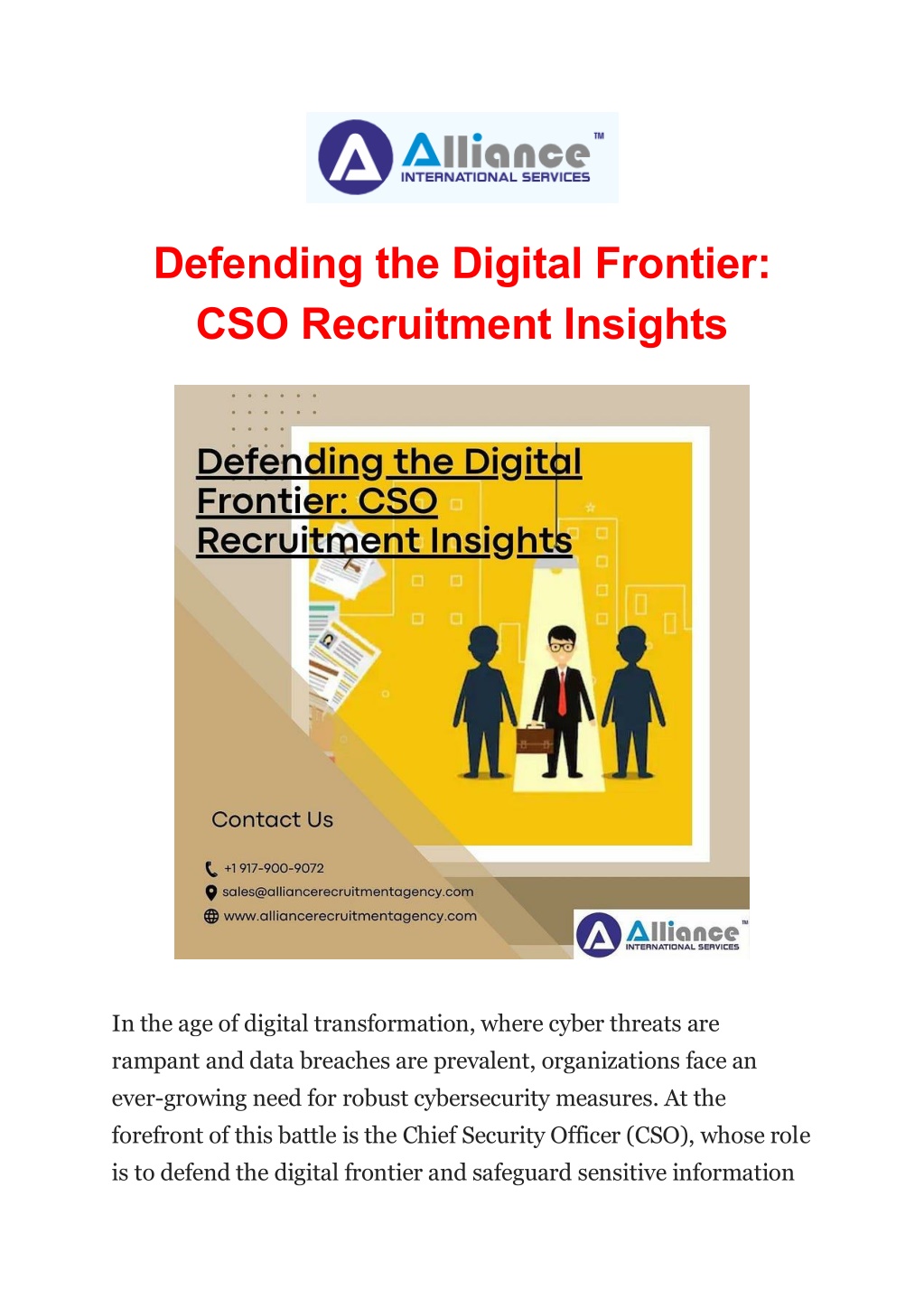 defending the digital frontier cso recruitment l.w