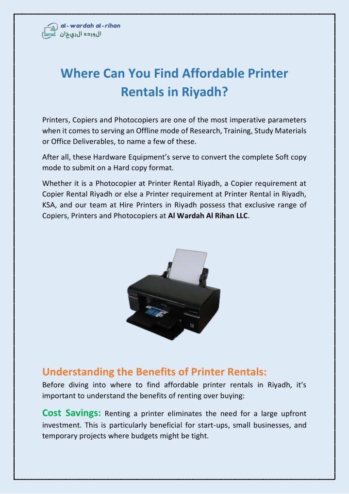 where can you find affordable printer rentals n.w