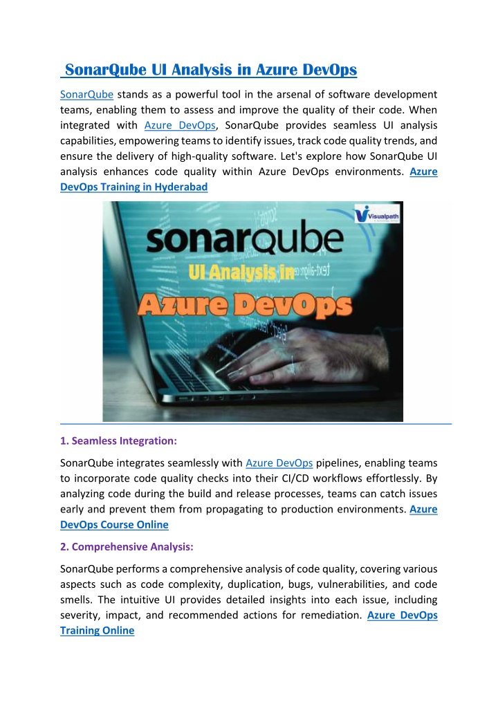 sonarqube ui analysis in azure devops n.w
