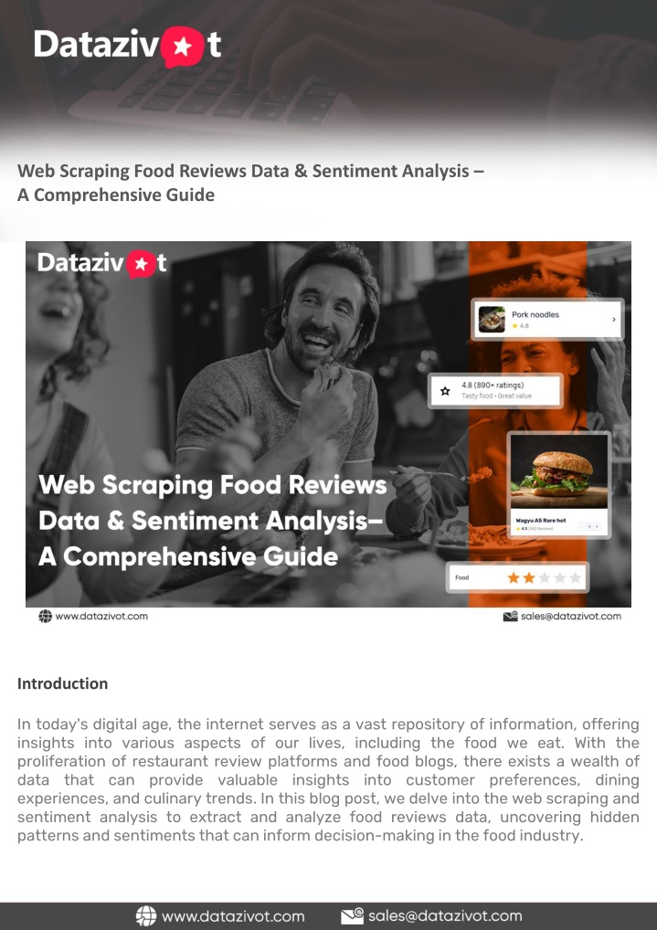 Web Scraping Food Reviews Data & Sentiment Analysis– A Comprehensive Guide