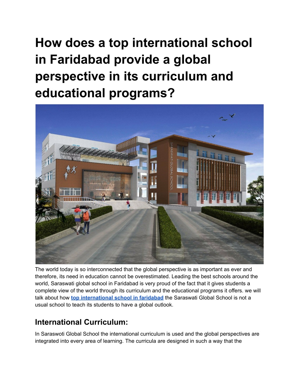 how does a top international school in faridabad l.w