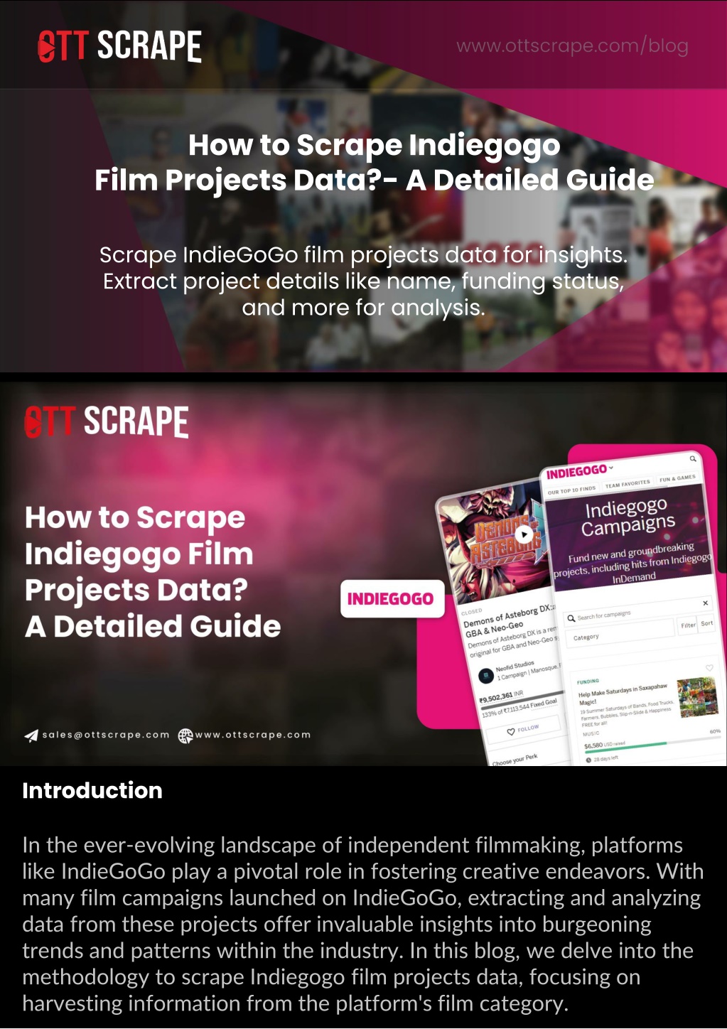 how to scrape indiegogo film projects data l.w