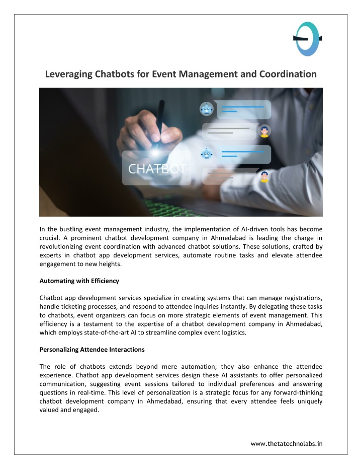 leveraging chatbots for event management n.w