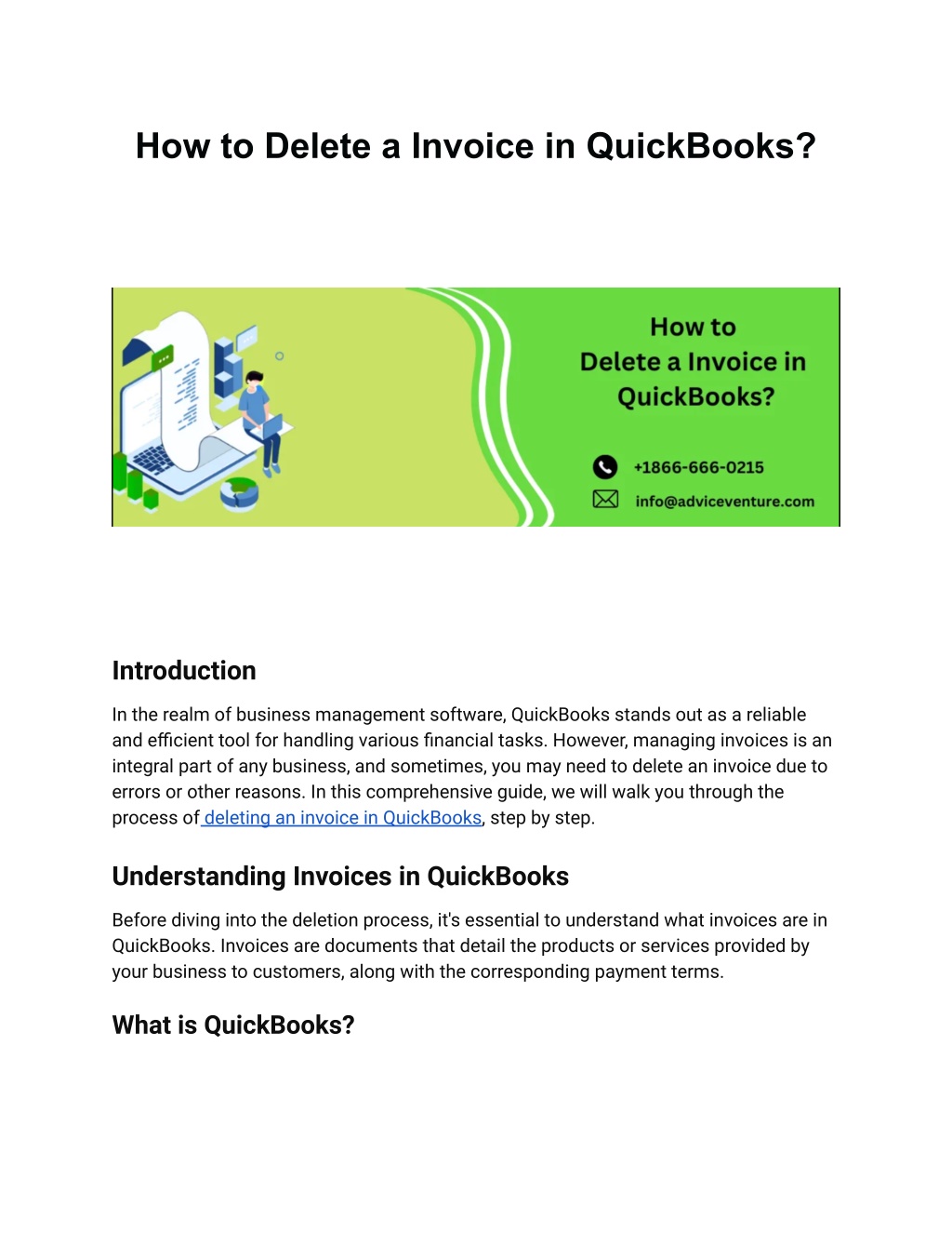 how to delete a invoice in quickbooks l.w