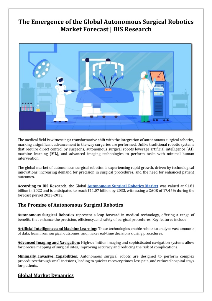the emergence of the global autonomous surgical n.w