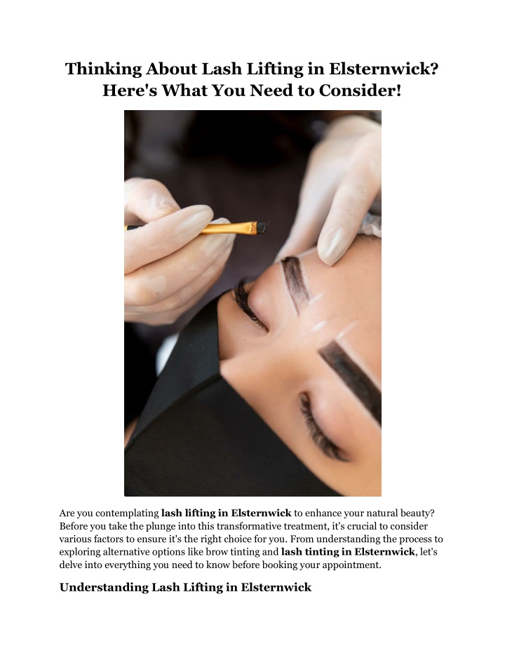 thinking about lash lifting in elsternwick here n.w