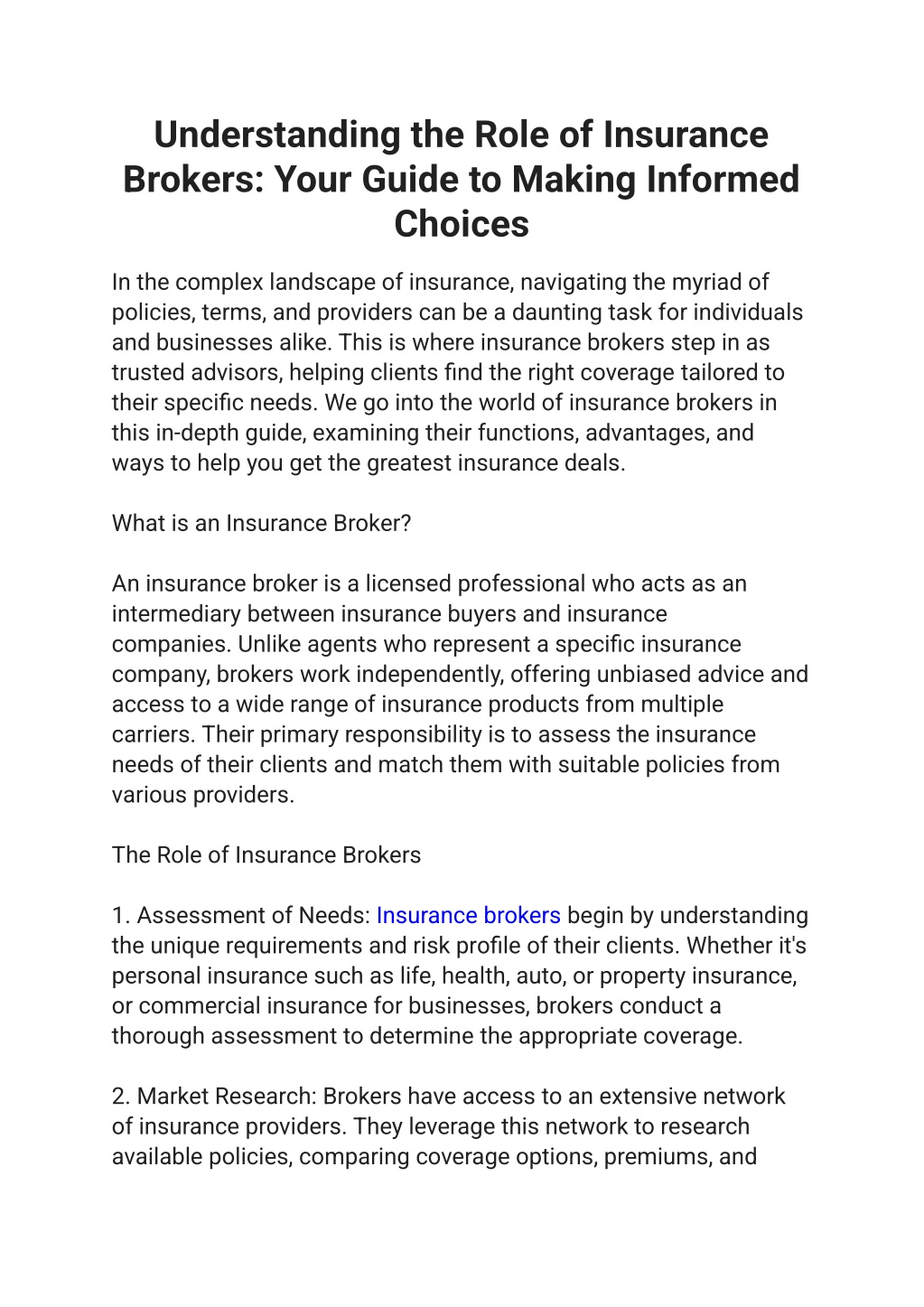 understanding the role of insurance brokers your l.w