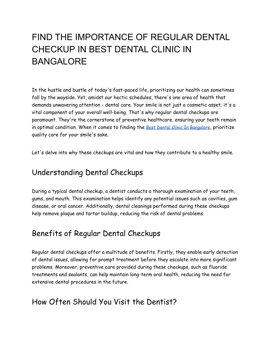 find the importance of regular dental checkup l.w