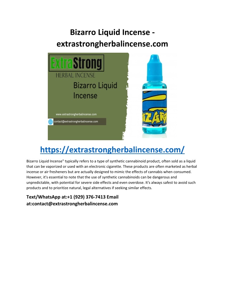 bizarro liquid incense extrastrongherbalincense n.w
