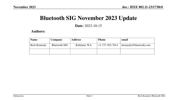 Update on Bluetooth SIG's Spectrum Sharing Plans