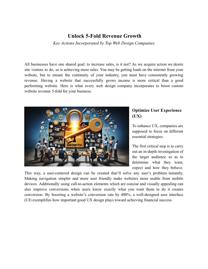 unlock 5 fold revenue growth key actions n.w