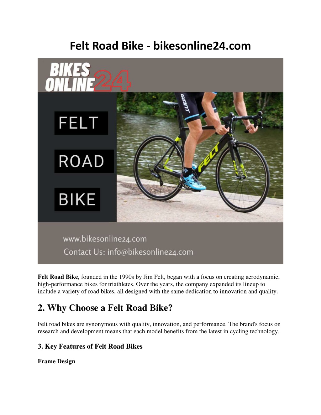 felt road bike bikesonline24 com l.w