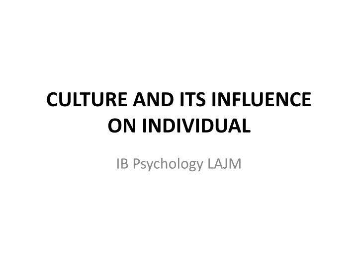 The Impact of Culture on Behavior and Cognition in IB Psychology
