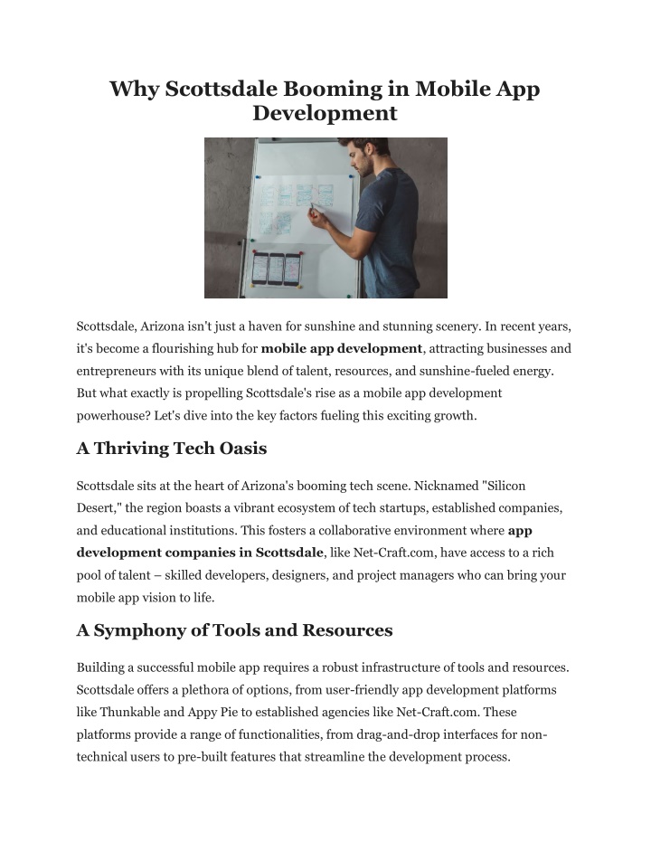 why scottsdale booming in mobile app development n.w
