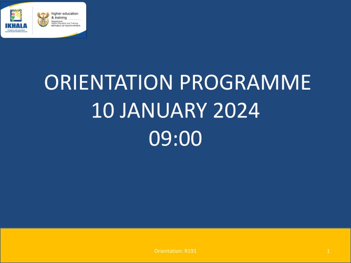Ikhala TVET College Orientation Programme