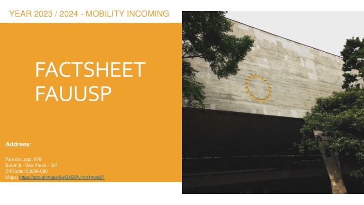 Information for Incoming Mobility Students at FAUUSP