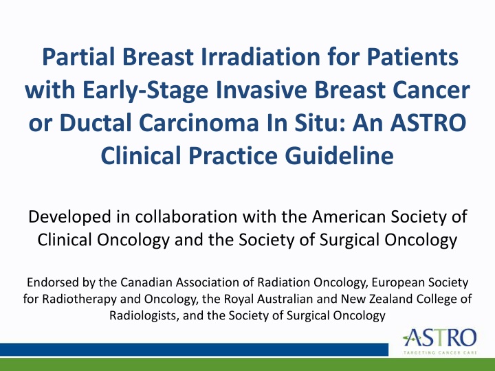 Partial Breast Irradiation Guidelines for Early-Stage Breast Cancer