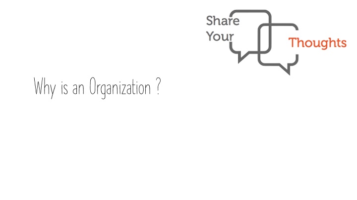 Why is an Organization ?