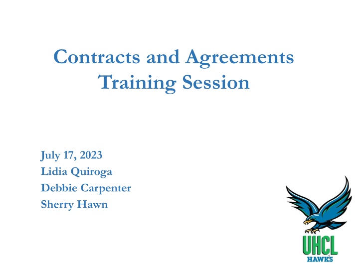 Contracts and Agreements Training Session Overview