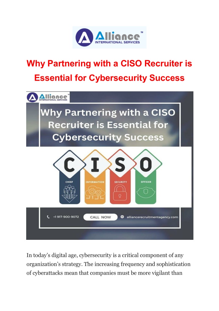 why partnering with a ciso recruiter is essential n.w