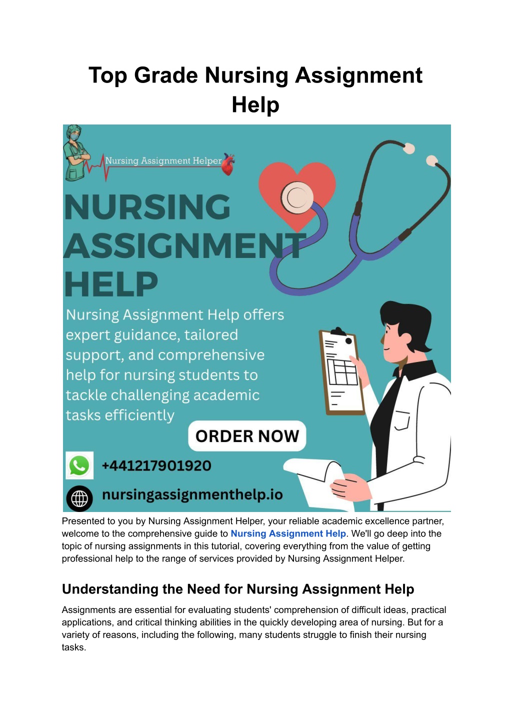 top grade nursing assignment help l.w