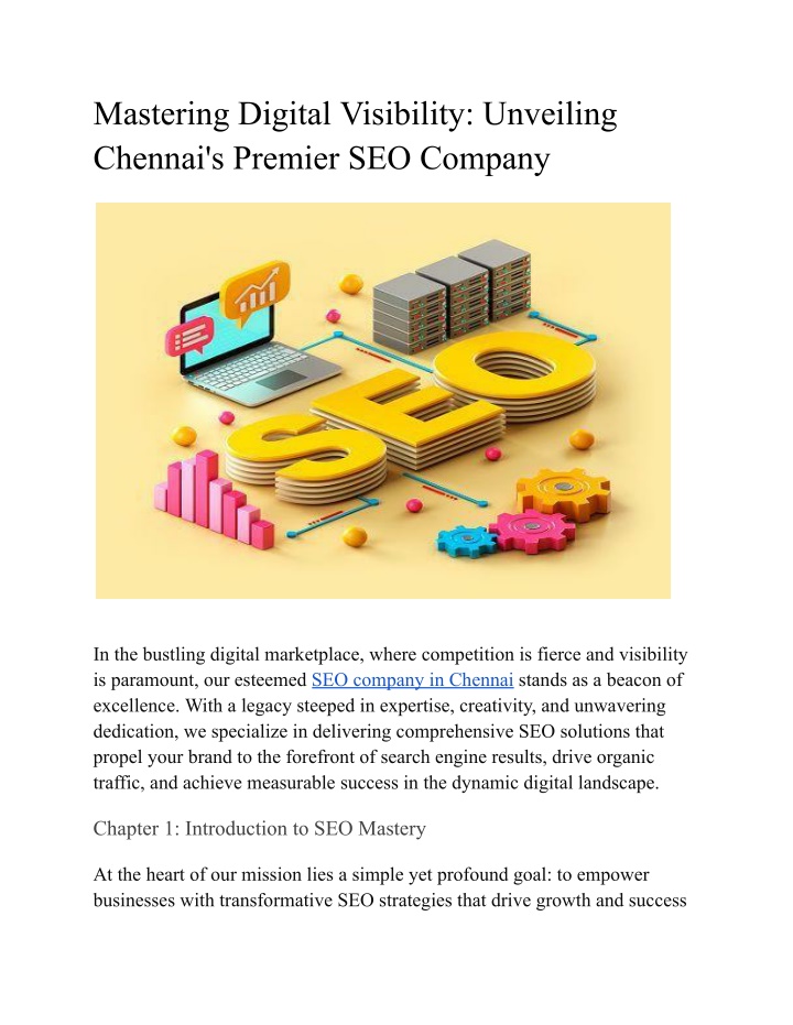 mastering digital visibility unveiling chennai n.w