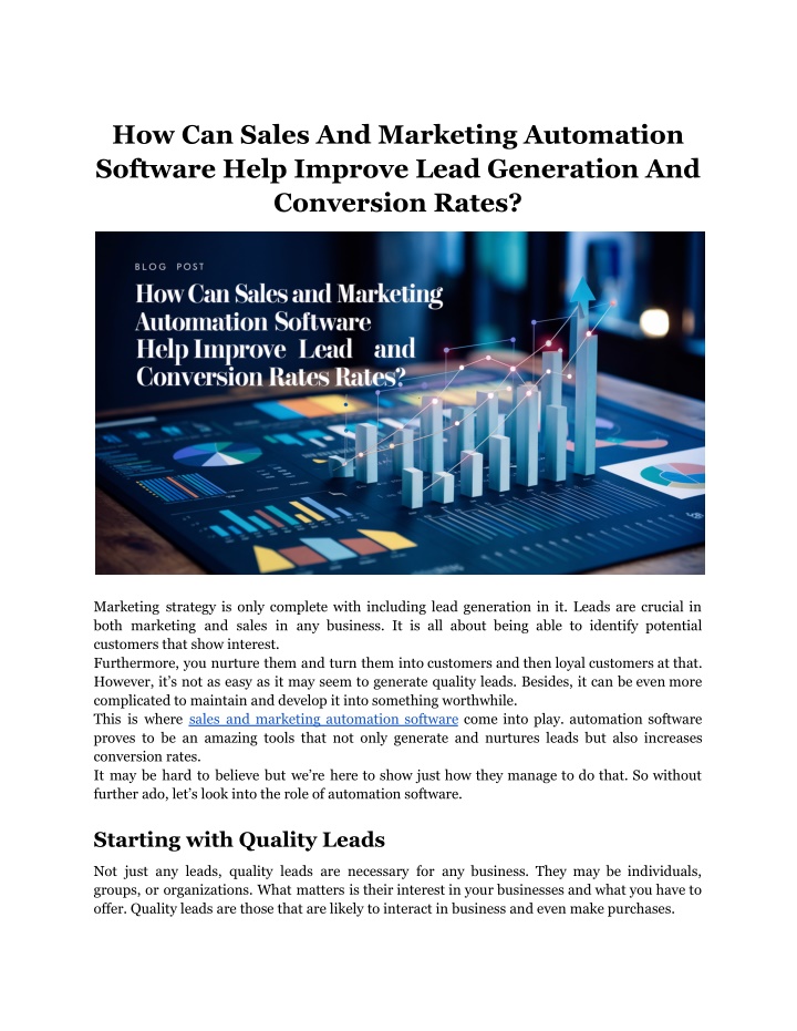 how can sales and marketing automation software n.w