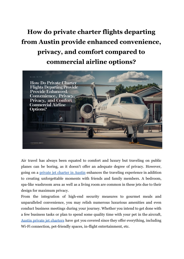 how do private charter flights departing from n.w